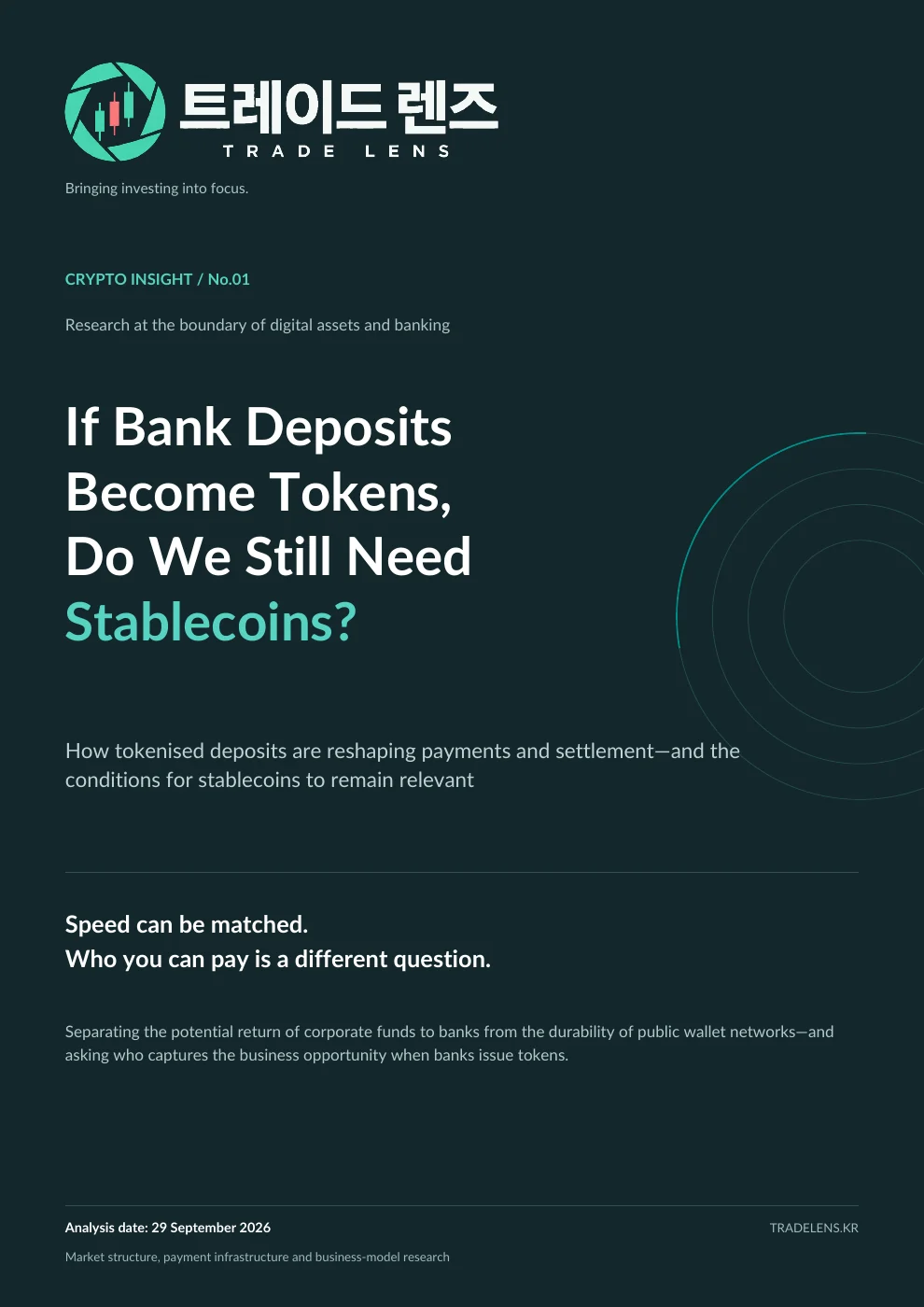 If Bank Deposits Become Tokens, Do We Still Need Stablecoins? — How Tokenised Deposits Reshape Payments and Settlement cover